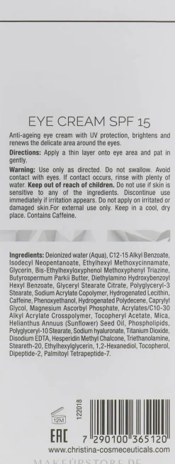 Anti-Aging Creme für die Augenpartie mit Sheabutter LSF 15