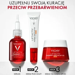 Anti-Aging-Creme zur Korrektur von Pigmentflecken und dunklen Augenringen im Bereich um die Augen, sehr hoher Schutzgrad SPF50+