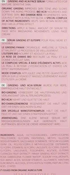 Anti-Falten Gesichtsserum mit Ginseng und Acai