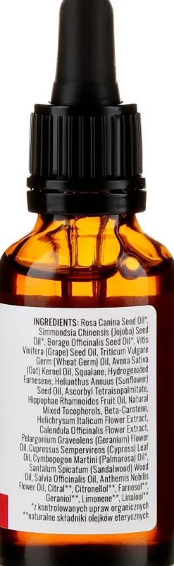 Aufhellendes Gesichtsserum mit Wildrose, Zypresse, Geranie + Vitamin E und C