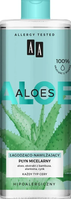 Beruhigendes und feuchtigkeitsspendendes Mizellen-Reinigungswasser mit Aloe Vera-Extrakt
