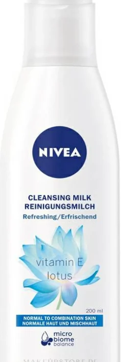 Erfrischende Gesichtsreinigungsmilch mit Vitamin E und Lotusextrakt
