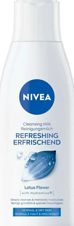 Erfrischende Gesichtsreinigungsmilch mit Vitamin E und Lotusextrakt