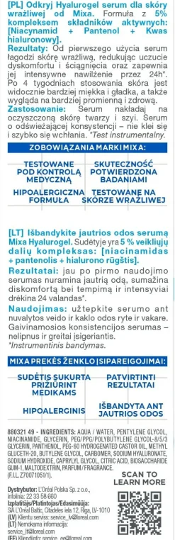 Feuchtigkeitsspendendes Gesichtsserum mit Hyaluronsäure für empfindliche Haut