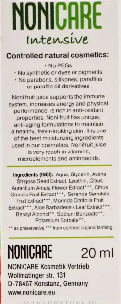 Feuchtigkeitsspendendes Gesichtsserum mit Noni, Aloe, Orange und Saat-Hafer