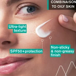 Feuchtigkeitsspendendes und mattierendes Sonnenschutzfluid für das Gesicht SPF 50+
