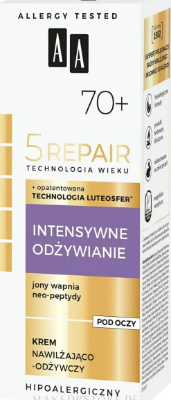 Feuchtigkeitsspendende und pflegende Augencreme 70+