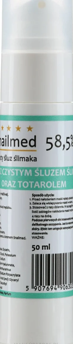 Gesichtsmaske mit Schneckenschleim und Glykolsäure für die Nacht
