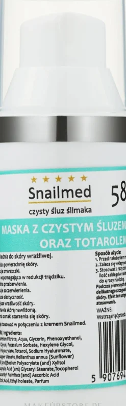Gesichtsmaske mit Schneckenschleim und Glykolsäure für die Nacht