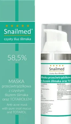 Gesichtsmaske mit Schneckenschleim und Glykolsäure für die Nacht