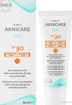 Gesichtsschutzcreme speziell für die zur Akne neigende oder fettige Haut SPF 30