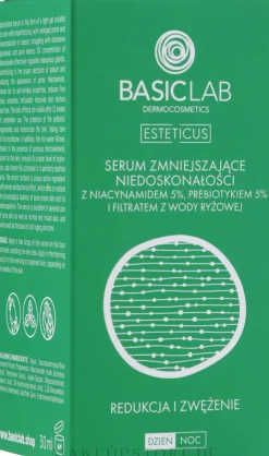 Gesichtsserum gegen Unvollkommenheiten mit 5% Niacinamid, 5% Präbiotikum und Reisfermentfiltrat