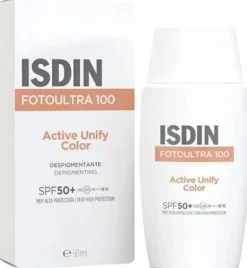 Gesichts-Sonnenschutzcreme mit getöntem und dreifachem depigmentierendem Effekt
