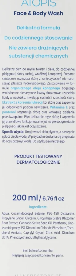Gesichts- und Körperwaschgel mit Hanfsamenöl und Lakritzextrakt