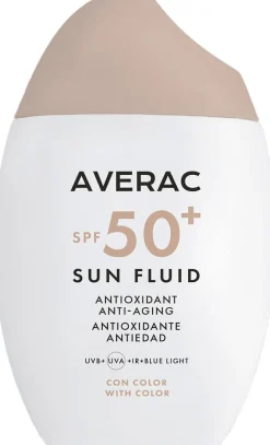 Getönte Sonnencreme-Flüssigkeit für das Gesicht SPF50+