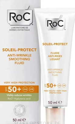 Glättendes Anti-Falten Sonnenshutzfluid für das Gesicht SPF 50+