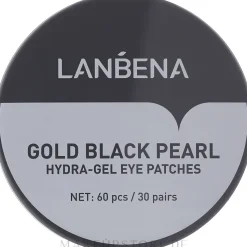Hydrogel-Augenpatches mit goldenen und schwarzen Perlen