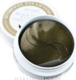 Hydrogel-Augenpatches mit Gold und mit schwarzen Perlen