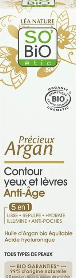 5in1 Anti-Aging Augen- und Lippenkonturcreme mit Bio Arganöl und Hyaluronsäure