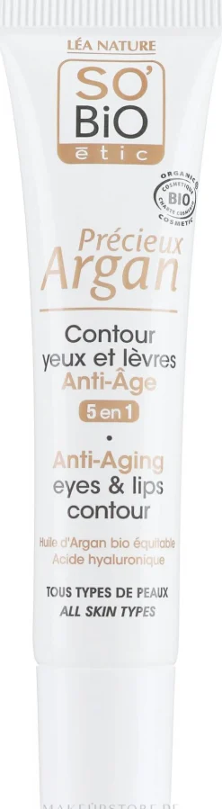 5in1 Anti-Aging Augen- und Lippenkonturcreme mit Bio Arganöl und Hyaluronsäure