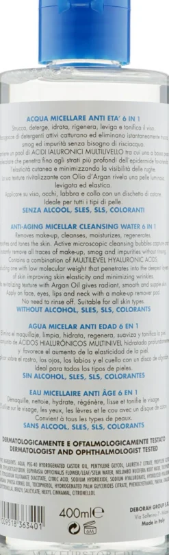 6in1 Anti-Aging Mizellenwasser für Augen, Gesicht und Lippen