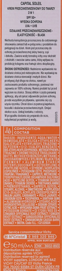 3in1 Anti-Aging Sonnenschutzcreme für das Gesicht mit Antioxidantien SPF 50