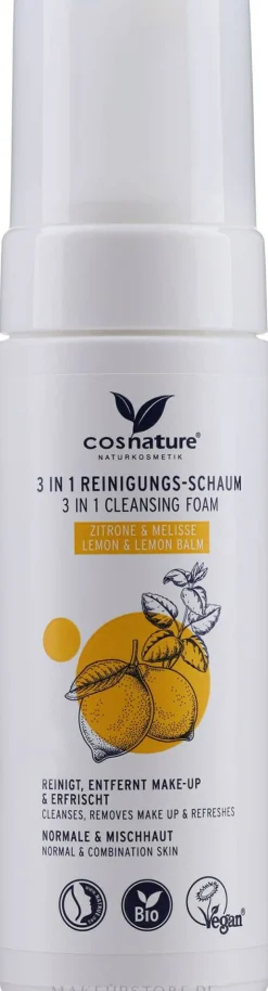 3in1 Gesichtsreinigungsschaum zum Abschminken mit Zitrone und Melissa