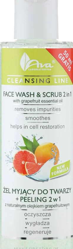 2in1 Gesichtswaschgel & Peeling mit ätherischem Grapefruitöl