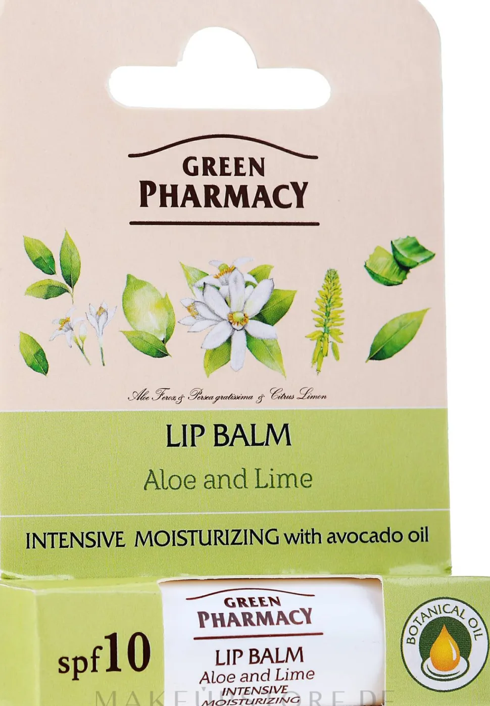 Intensiv feuchtigkeitsspendender Lippenbalsam mit Aloe und Limette SPF 10