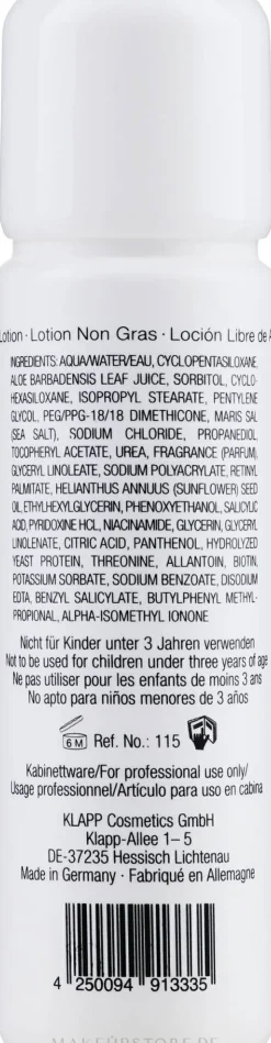 Ölfreie Gesichtslotion mit sebumregulierender Wirkung