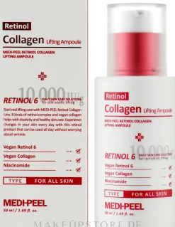 Lifting-Ampulle für das Gesicht mit Retinol und Kollagen
