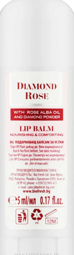 Lippenbalsam mit Rosa Alba-Öl, Sheabutter und Vitamin E