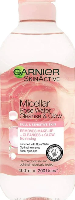 Mizellenwasser für matte und empfindliche Haut mit Rosenwasser