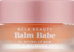 Natürlicher pflegender Lippenbalsam Pfirsich mit Kokosöl, Shea-, Kakao- und Avocadobutter
