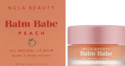 Natürlicher pflegender Lippenbalsam Pfirsich mit Kokosöl, Shea-, Kakao- und Avocadobutter