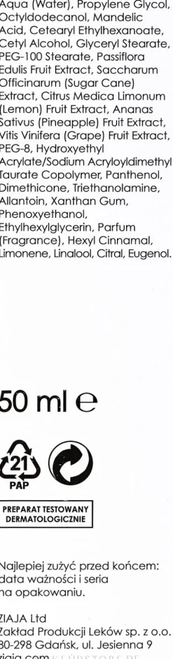 Peelingcreme für das Gesicht mit 5% Mandelsäure und AHA-Säuren