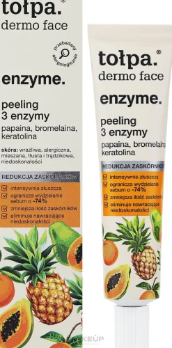 Reinigendes Gesichtspeeling mit Papaya-, Bromelain- und Keratinase-Enzymen
