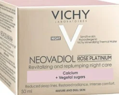 Revitalisierende und stärkende Rosé-Creme für reife Haut