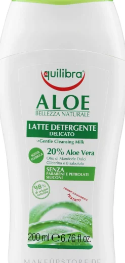 Sanftes Gesichtsreinigungsmilch zum Abschminken mit Aloe Vera