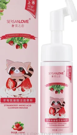 Schaum-Mousse zum Waschen mit Aminosäuren und Erdbeeren