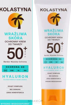 Schützende Gesichtscreme für empfindliche Haut SPF50+