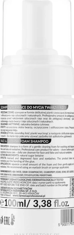 Shampoo für Gesicht und Wimpern