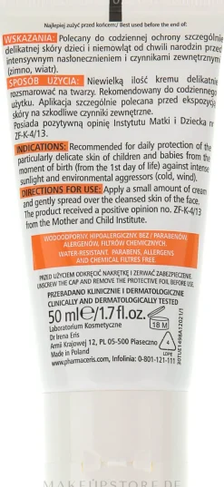 Sonnenschützende Gesichtscreme für Kinder SPF 50+