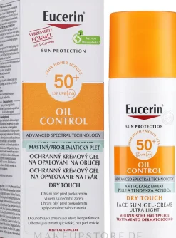 Sonnenschützende Gesichtsgel-Creme für fettige bis Mischhaut mit Anti-Glanz Effekt SPF 50+