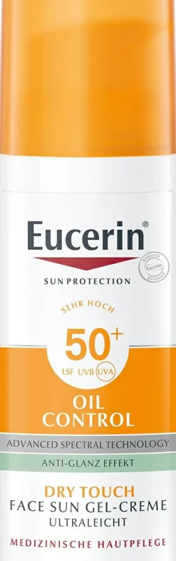 Sonnenschützende Gesichtsgel-Creme für fettige bis Mischhaut mit Anti-Glanz Effekt SPF 50+