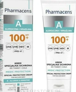 Sonnenschützende Körper- und Gesichtscreme für allergische und empfindliche Haut SPF 100+