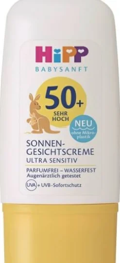 Sonnenschutzcreme für Gesicht mit Mandelöl für Kinder LSF 50+