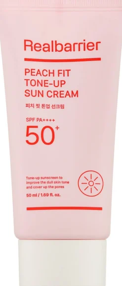 Sonnenschutzcreme mit Pfirsich-Unterton