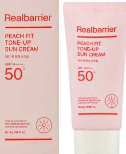 Sonnenschutzcreme mit Pfirsich-Unterton