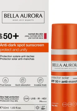 Sonnenschutzfluid gegen Pigmentflecken für normale und trockene Gesichtshaut SPF 50+
